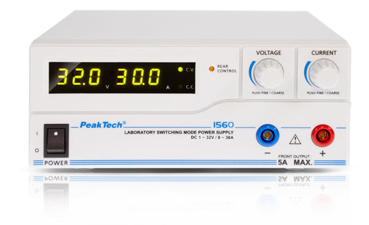PeakTech 1560 Laboratoriestrømforsyning DC 1 - 32 V / 0 - 30 A