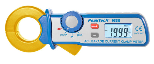 PeakTech 1636 Strømtang for lekkasjestrøm med en oppløsning på 100 µA