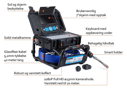 ø18mm - 40 Meter Inspeksjonskamera