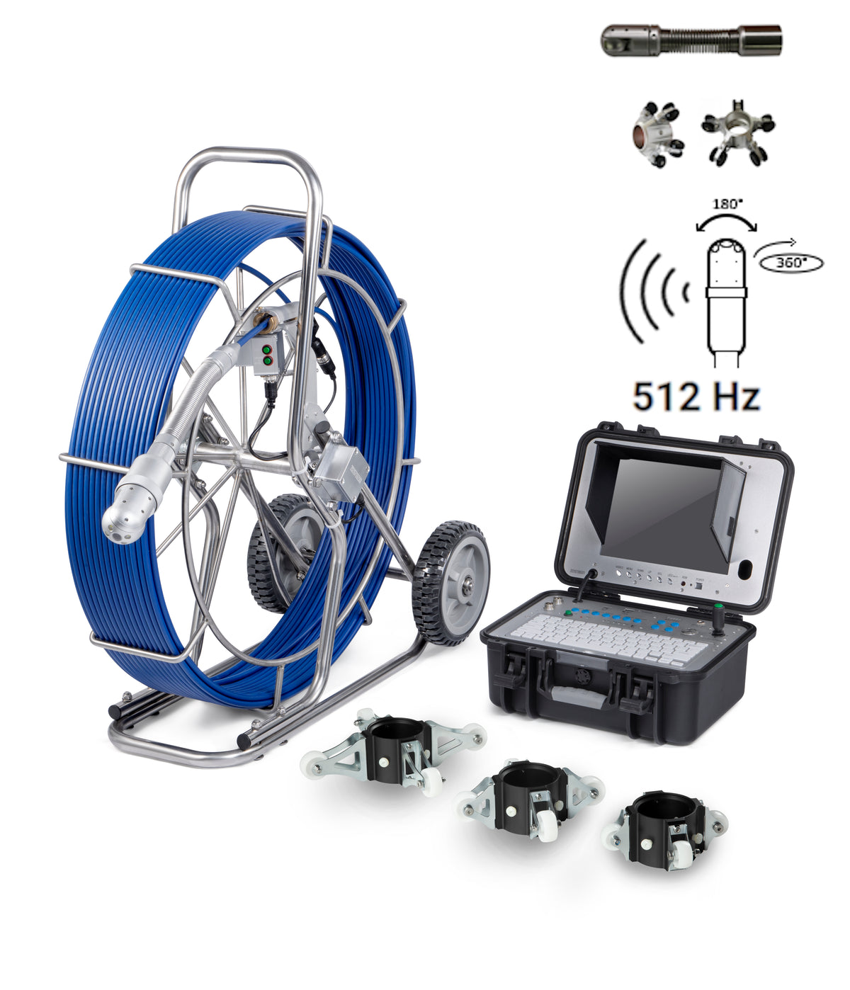 Pakke med ø28 & 56mm - 120 Meter - Artikulerende kamerahode 512Hz