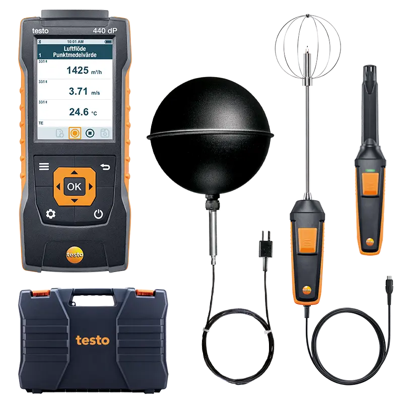 testo 440 dP – målesett for inneklima komfort