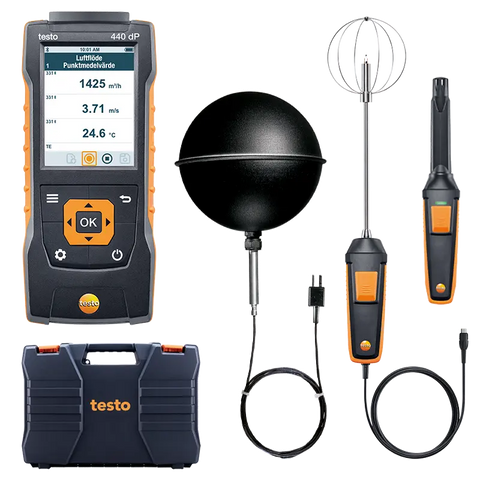 testo 440 dP – målesett for inneklima komfort