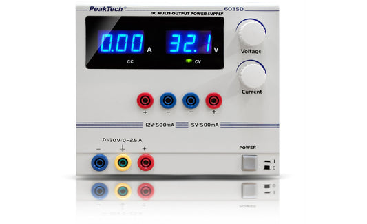 PeakTech 6035 D Digital Strømforsyning 0 - 30 V/0 - 2,5 A DC