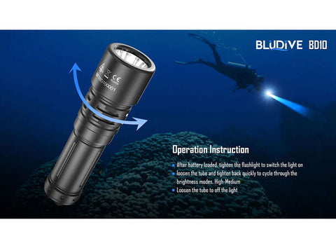 BluDive BD10 lommelykt, Vanntett