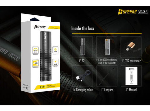 Speras E21 lommelykt i titanium legering