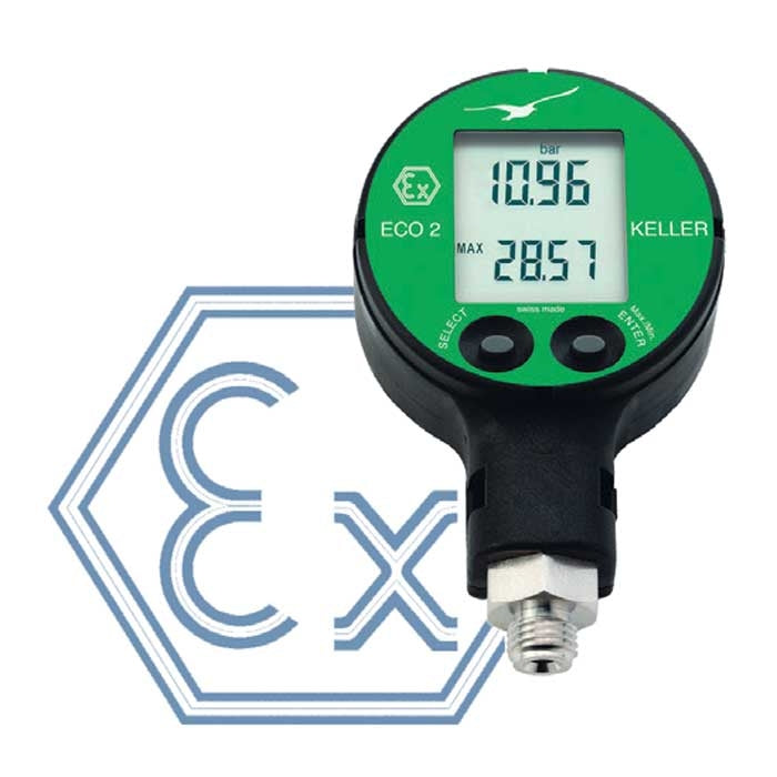 Keller ECO2 Ei (300bar) Intrinsisk Sikker Digitalt Manometer