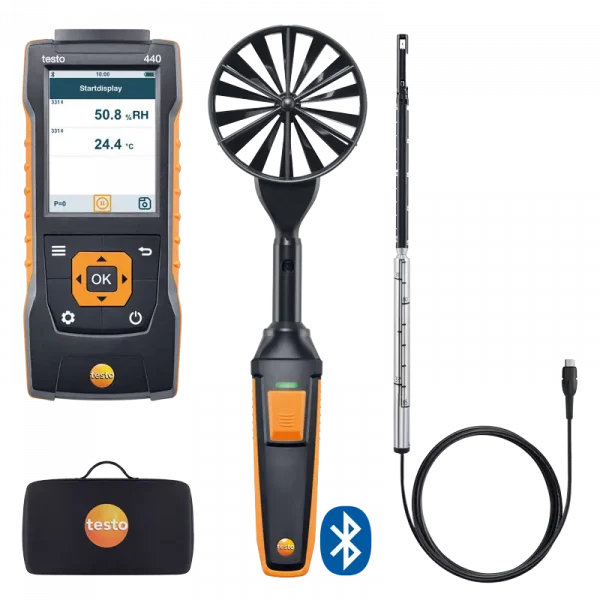 testo 440 – Målesett for luftstrøm kombisett 1 med Bluetooth®