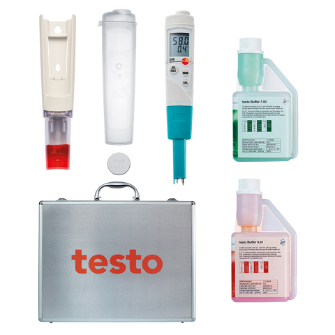 Testo 206 – pH1-Målersett med koffert og buffer 4 og 7
