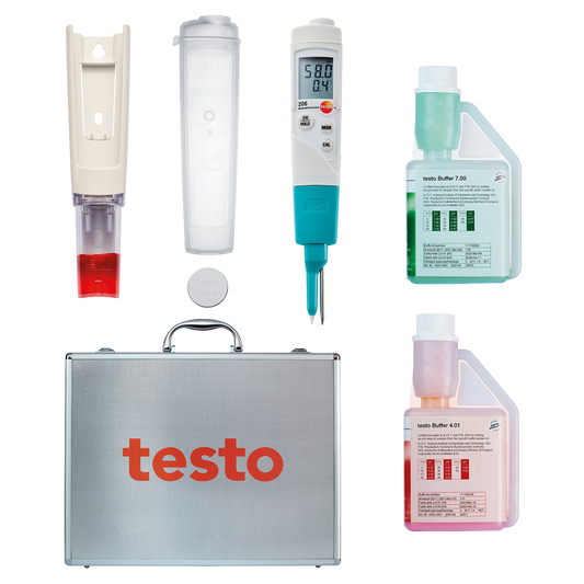 testo 206 – pH2-Målersett med koffert og buffer 4 og 7