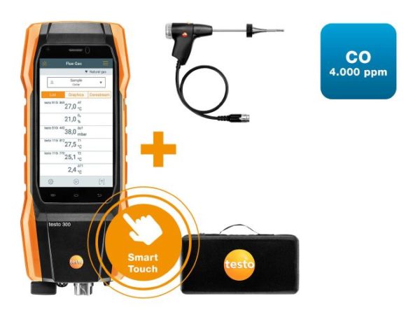 testo 300 NEXT LEVEL kit 1 – Røyk gass analysator (O2, CO up to 4,000 ppm)