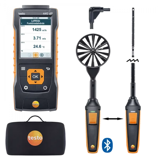 testo 440 dP – Luftmengde Kombisett 1 med Bluetooth