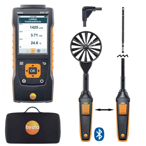 testo 440 dP – Luftmengde Kombisett 1 med Bluetooth